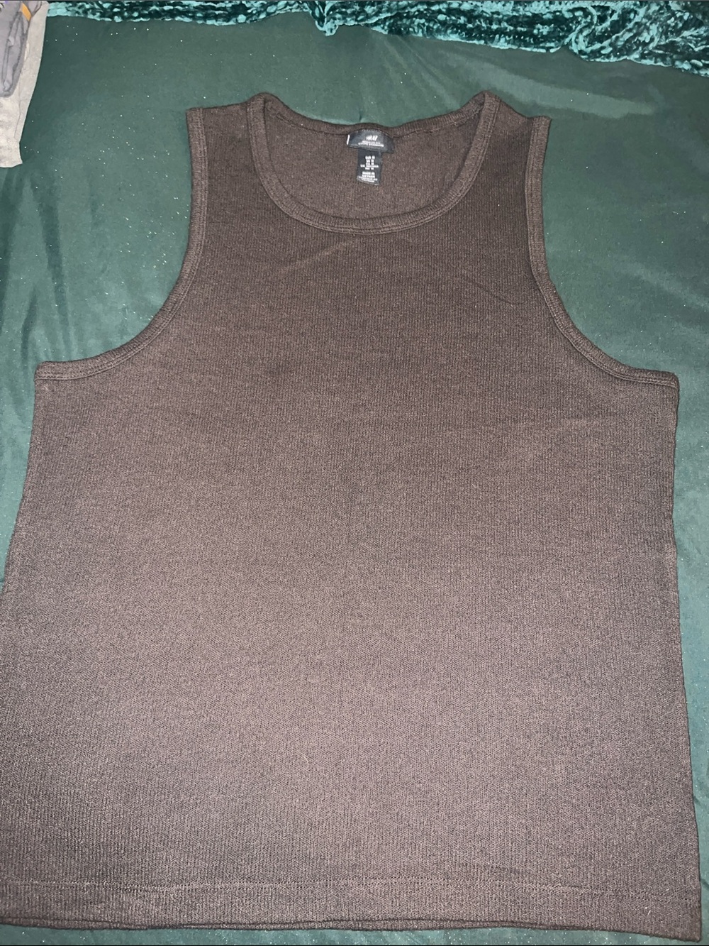 H&M Men's Brown Textured Summer Tank